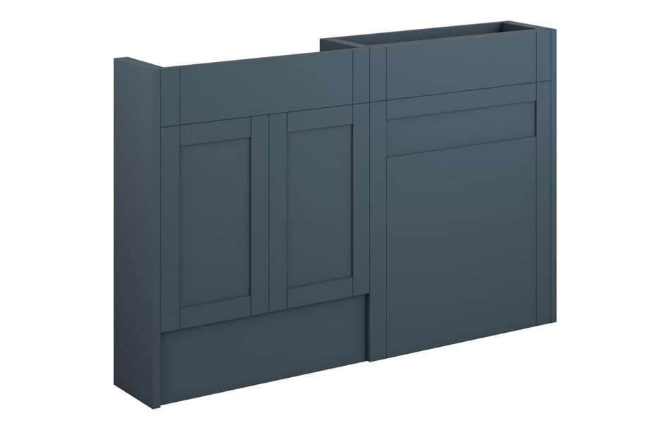 Opulent Lucy 1236mm Slim Basin and WC Unit Pack - Matt Arley Blue / Oak Cabinet (OBC111287)