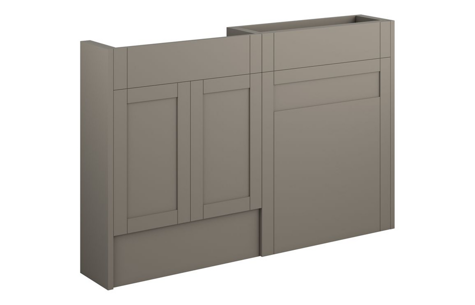 Opulent Lucy 1236mm Slim Basin and WC Unit Pack - Matt Stone / Grey Cabinet (OBC111144)