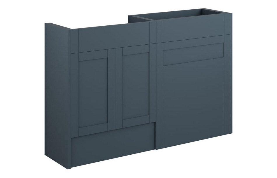 Opulent Lucy 1236mm Standard Basin and WC Unit Pack - Matt Arley Blue / Grey Cabinet (OBC111283)