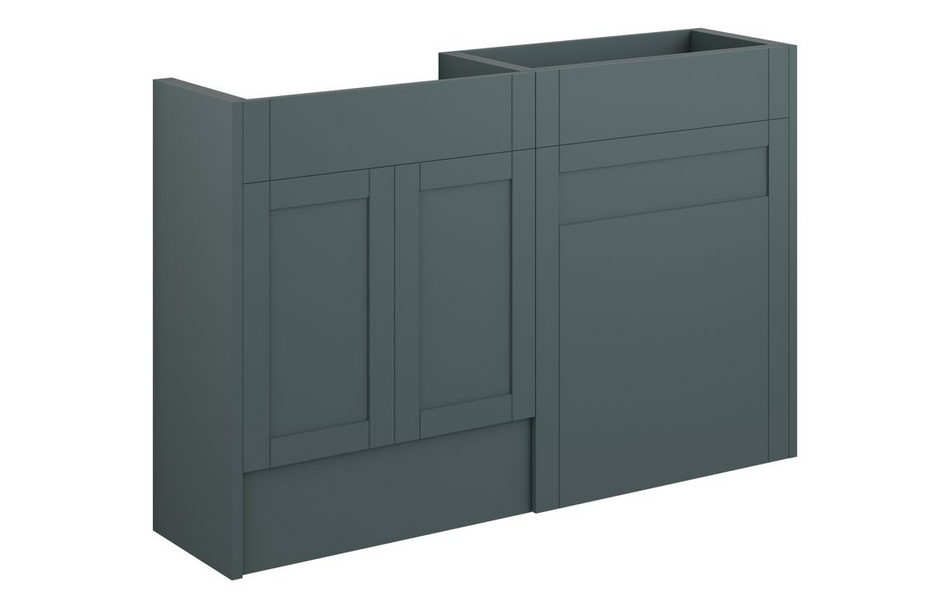 Opulent Lucy 1236mm Standard Basin and WC Unit Pack - Matt Green Camo / Oak Cabinet (OBC111213)