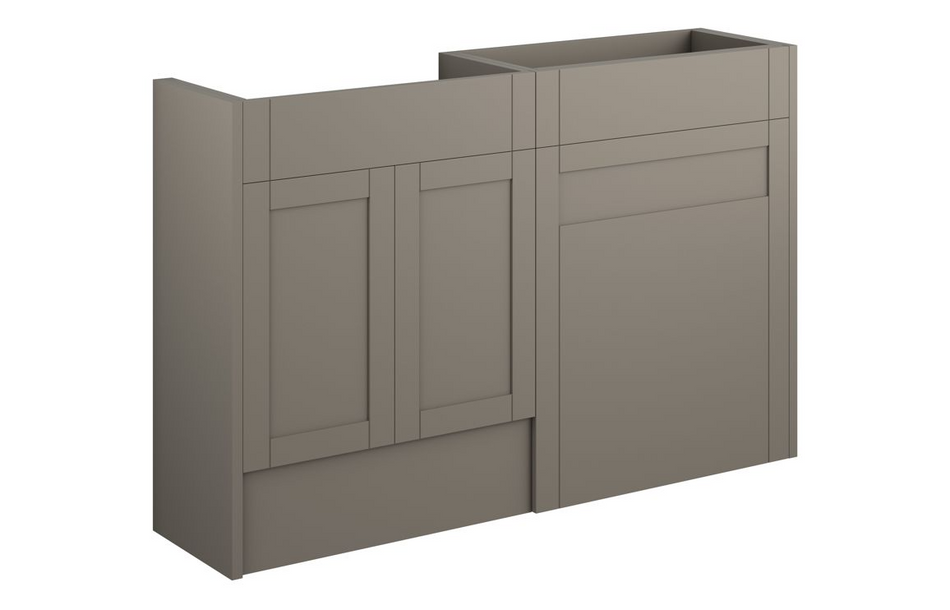 Opulent Lucy 1236mm Standard Basin and WC Unit Pack - Matt Stone / Grey Cabinet (OBC111141)