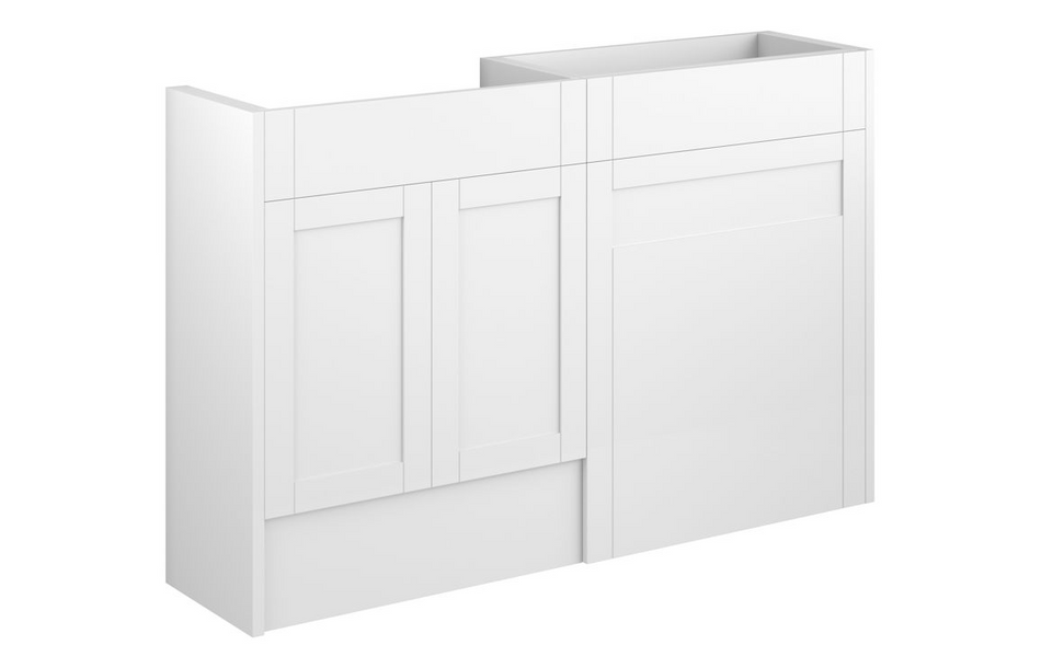 Opulent Lucy 1236mm Standard Basin and WC Unit Pack - Matt White / Grey Cabinet (OBC110999)