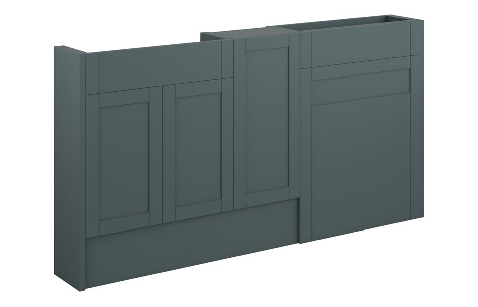 Opulent Lucy 1536mm Slim Basin, WC and 1 Door Unit Pack - Matt Green Camo / Grey Cabinet (OBC111221)