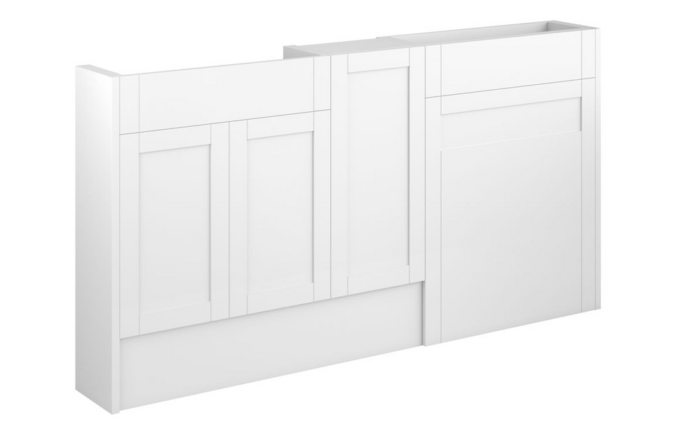 Opulent Lucy 1536mm Slim Basin, WC and 1 Door Unit Pack - Matt White / Grey Cabinet (OBC111008)