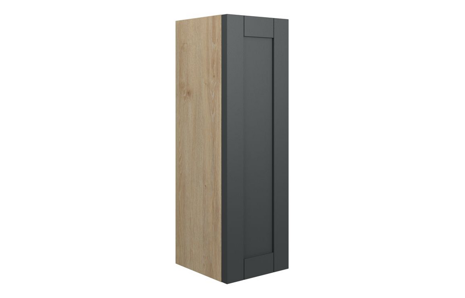 Opulent Lucy 200mm Slim Base Unit - Matt Graphite Grey / Oak Cabinet (OBC111020)