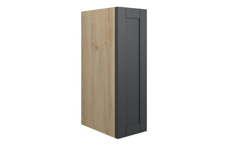 Opulent Lucy 200mm Standard Toilet Roll Unit - Matt Graphite Grey / Oak Cabinet (OBC111023)