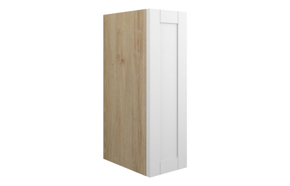 Opulent Lucy 200mm Standard Toilet Roll Unit - Matt White / Oak Cabinet (OBC110952)