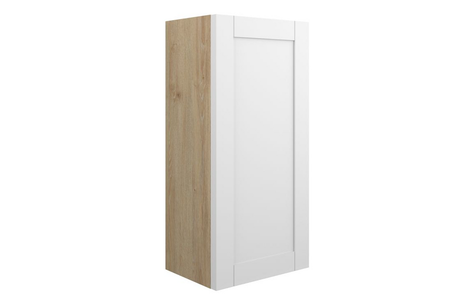 Opulent Lucy 300mm Slim Base Unit - Matt White / Oak Cabinet (OBC110955)