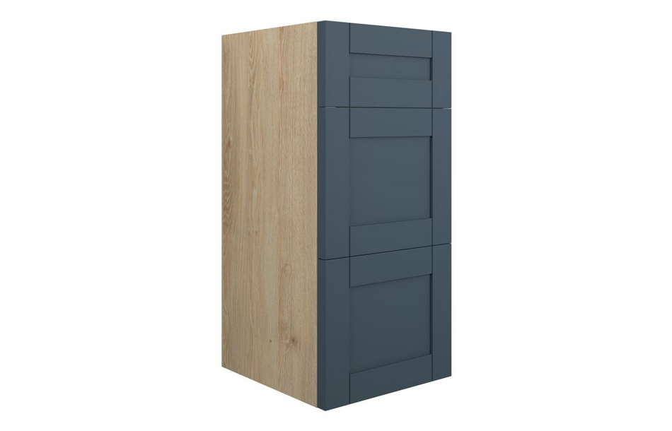 Opulent Lucy 300mm Standard 3 Drawer Unit - Matt Arley Blue / Oak Cabinet (OBC111245)