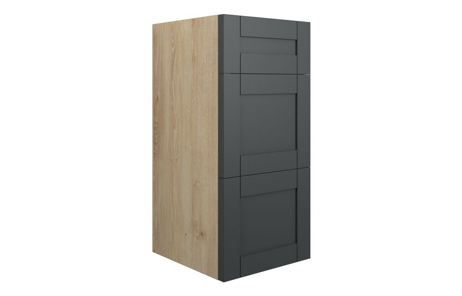 Opulent Lucy 300mm Standard 3 Drawer Unit - Matt Graphite Grey / Oak Cabinet (OBC111032)