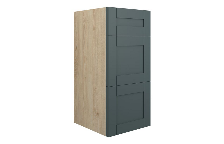 Opulent Lucy 300mm Standard 3 Drawer Unit - Matt Green Camo / Oak Cabinet (OBC111174)