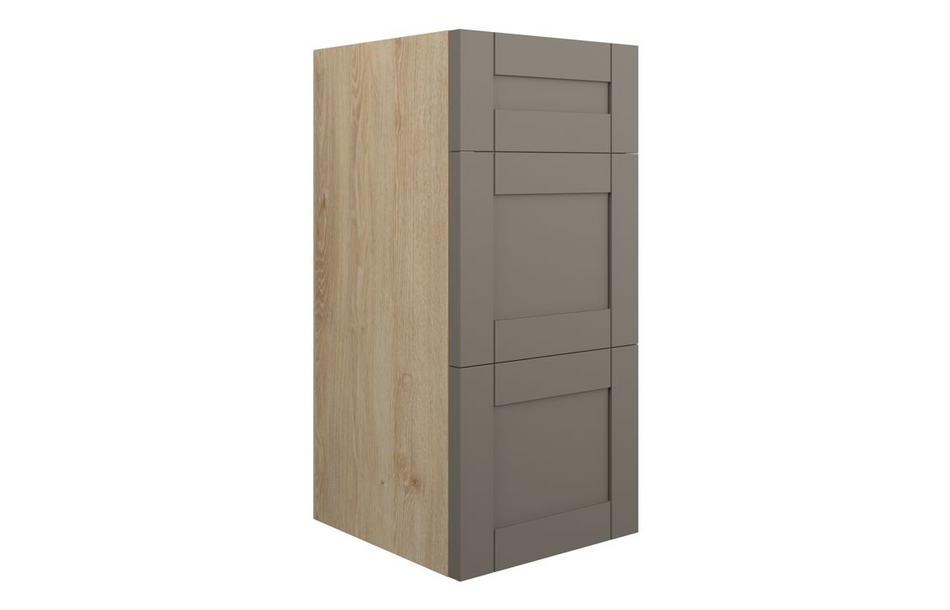 Opulent Lucy 300mm Standard 3 Drawer Unit - Matt Stone / Oak Cabinet (OBC111103)