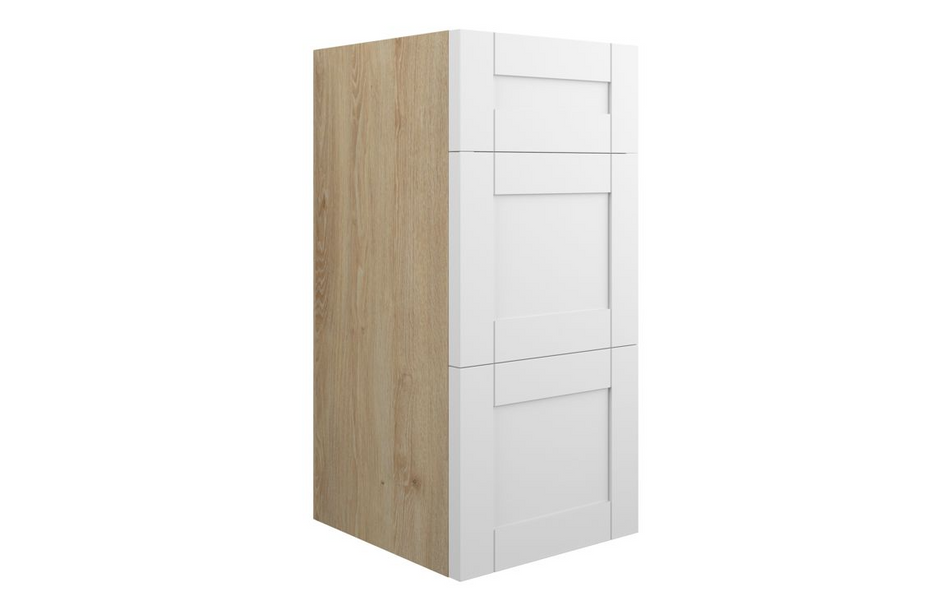 Opulent Lucy 300mm Standard 3 Drawer Unit - Matt White / Oak Cabinet (OBC110961)