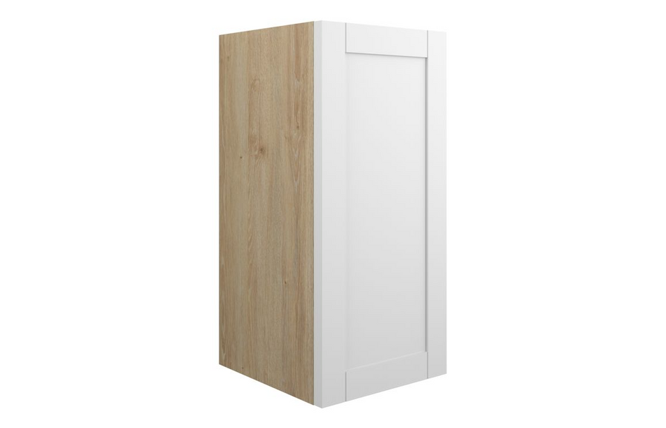 Opulent Lucy 300mm Standard Base Unit - Matt White / Oak Cabinet (OBC110958)