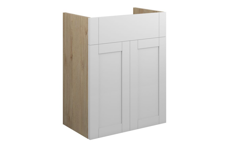 Opulent Lucy 500mm Standard Basin Unit - Matt White / Oak Cabinet (OBC110970)