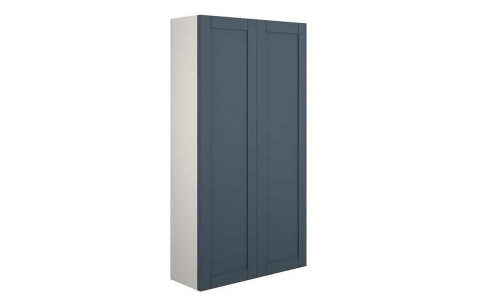 Opulent Lucy 600mm Slim 2 Door Storage Unit - Matt Arley Blue / Grey Cabinet (OBC111280)