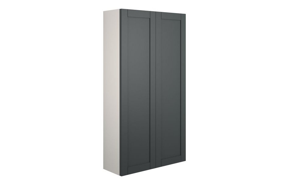 Opulent Lucy 600mm Slim 2 Door Storage Unit - Matt Graphite Grey / Grey Cabinet (OBC111067)