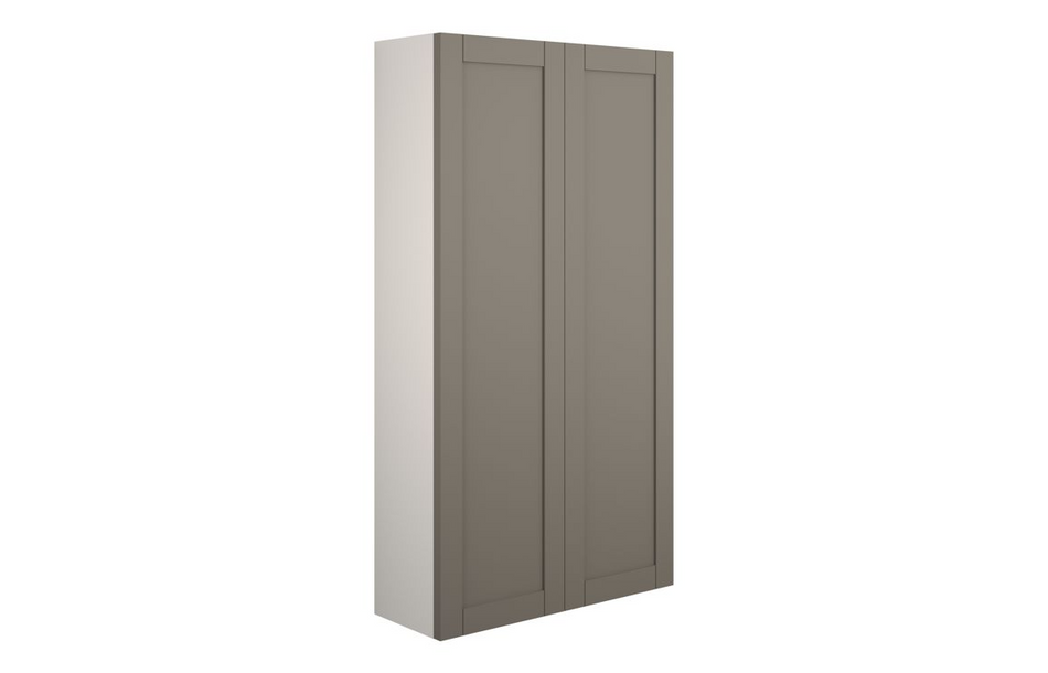 Opulent Lucy 600mm Slim 2 Door Storage Unit - Matt Stone / Grey Cabinet (OBC111138)