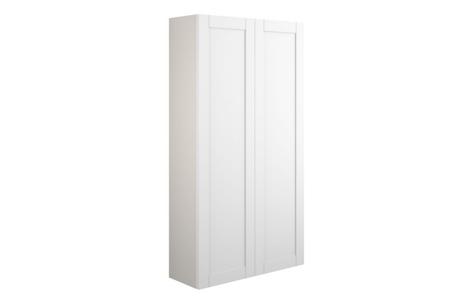 Opulent Lucy 600mm Slim 2 Door Storage Unit - Matt White / Grey Cabinet (OBC110996)