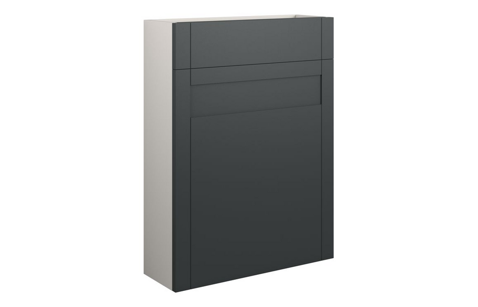 Opulent Lucy 600mm Slim WC Unit - Matt Graphite Grey / Grey Cabinet (OBC111055)