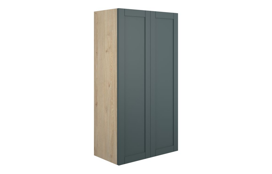 Opulent Lucy 600mm Standard 2 Door Storage Unit - Matt Green Camo / Oak Cabinet (OBC111207)