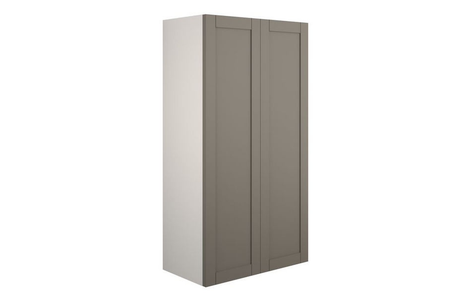 Opulent Lucy 600mm Standard 2 Door Storage Unit - Matt Stone / Grey Cabinet (OBC111135)
