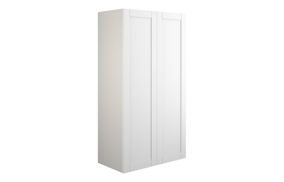 Opulent Lucy 600mm Standard 2 Door Storage Unit - Matt White / Grey Cabinet (OBC110993)