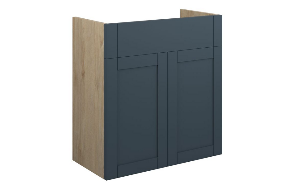Opulent Lucy 600mm Standard Basin Unit - Matt Arley Blue / Oak Cabinet (OBC111260)