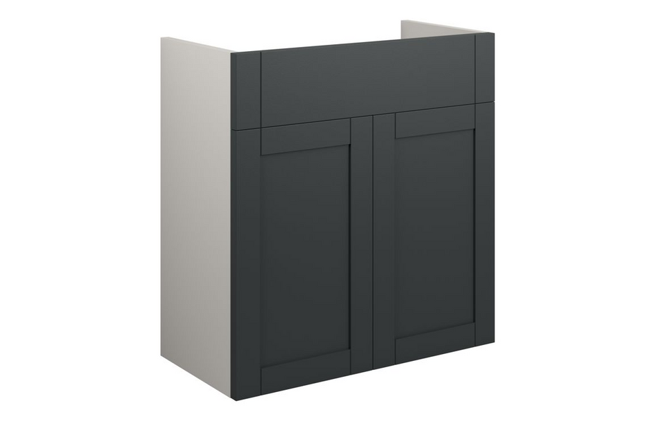 Opulent Lucy 600mm Standard Basin Unit - Matt Graphite Grey / Grey Cabinet (OBC111046)