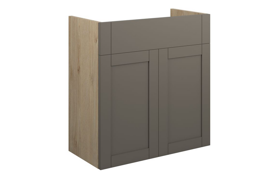 Opulent Lucy 600mm Standard Basin Unit - Matt Stone / Oak Cabinet (OBC111118)