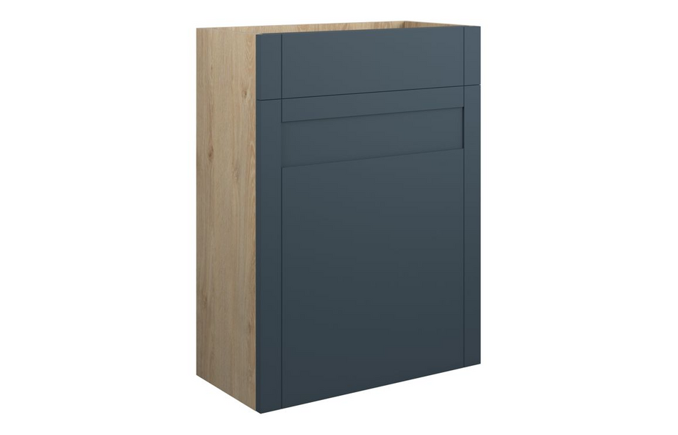 Opulent Lucy 600mm Standard WC Unit - Matt Arley Blue / Oak Cabinet (OBC111272)