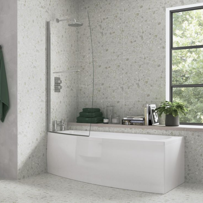 Opulent Lynx Space Saving 1700x740x560mm Bath with Legs - Right Hand (OBC105660)