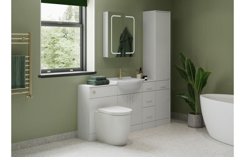 Opulent Mesa Verde 300mm 2 Door, 1 Drawer Tall Unit - White Gloss (OBC116164)