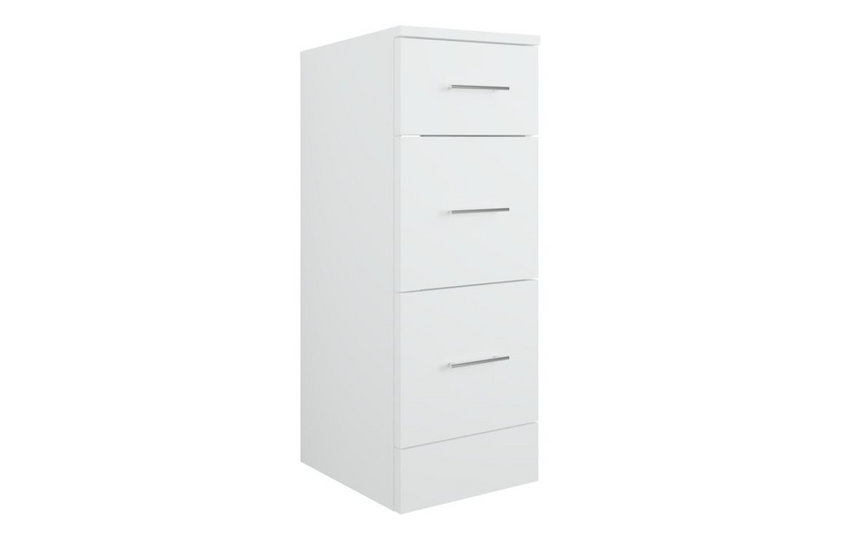 Opulent Mesa Verde 300mm 3 Drawer Base Unit - White Gloss (OBC116163)