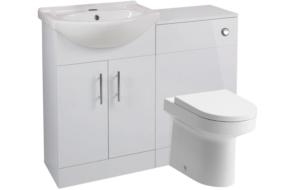 Opulent Mesa Verde 650mm Basin Unit and WC Unit Pack - White Gloss (OBC102959)