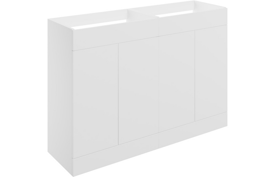Opulent Messina 1180mm Floor Standing 4 Door Basin Unit - No Top - Matt White (OBC106985)