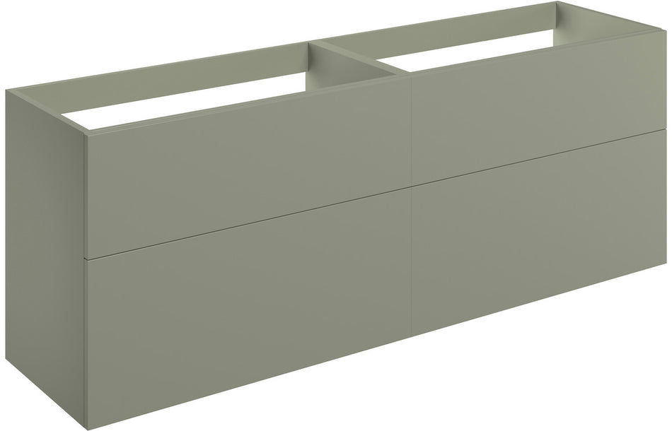 Opulent Messina 1180mm Wall Hung 4 Drawer Basin Unit - No Top - Matt Olive Green (OBC106977)