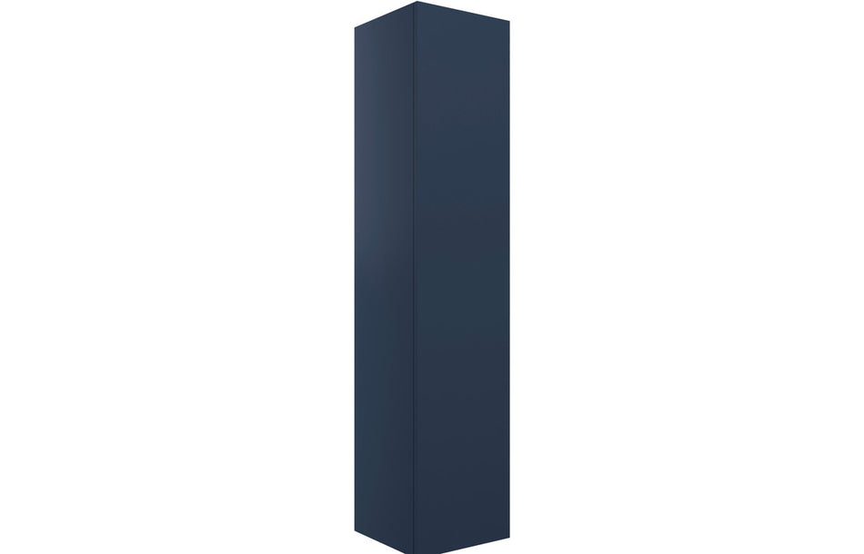 Opulent Messina 350mm Wall Hung 1 Door Tall Unit - Matt Deep Blue (OBC106206)
