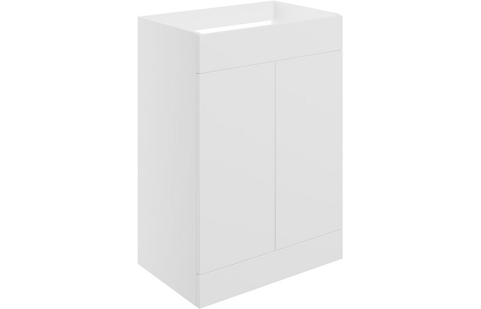 Opulent Messina 590mm Floor Standing 2 Door Basin Unit - No Top - Matt White (OBC106984)