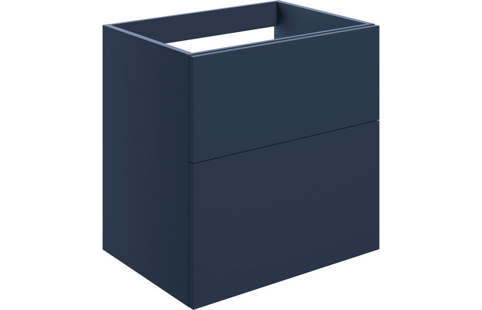 Opulent Messina 590mm Wall Hung 2 Drawer Basin Unit - No Top - Matt Deep Blue (OBC106205)