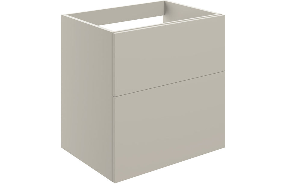 Opulent Messina 590mm Wall Hung 2 Drawer Basin Unit - No Top - Matt Latte (OBC104074)