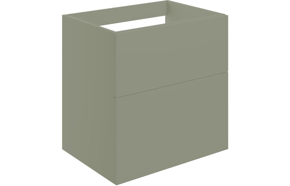 Opulent Messina 590mm Wall Hung 2 Drawer Basin Unit - No Top - Matt Olive Green (OBC106975)