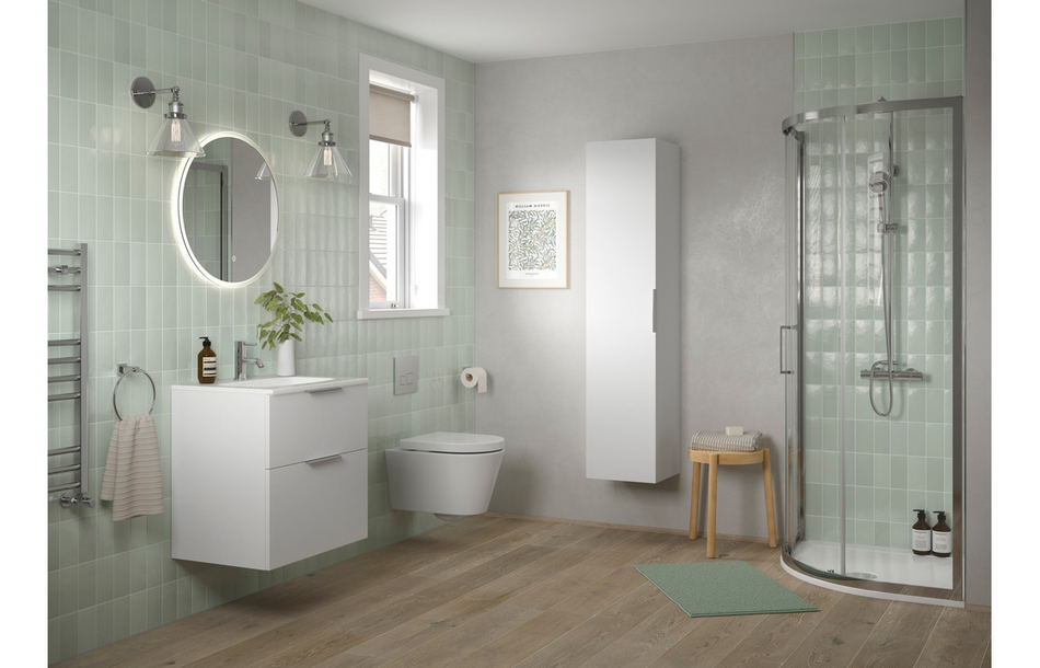 Opulent Messina 590mm Wall Hung 2 Drawer Basin Unit - No Top - Matt White (OBC104073)