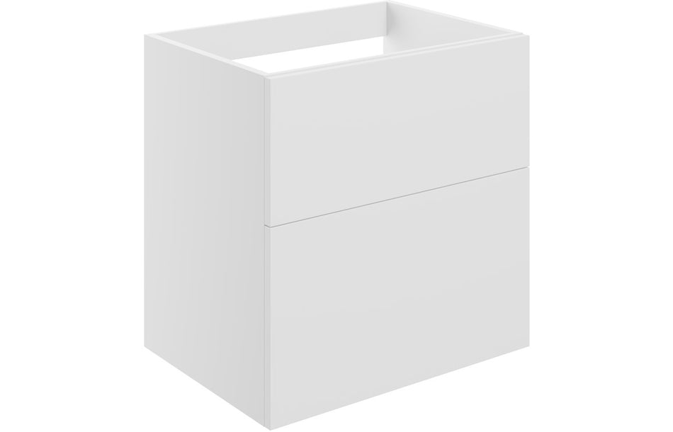 Opulent Messina 590mm Wall Hung 2 Drawer Basin Unit - No Top - Matt White (OBC104073)