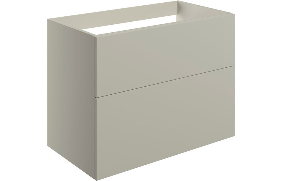 Opulent Messina 790mm Wall Hung 2 Drawer Basin Unit - No Top - Matt Latte (OBC106995)