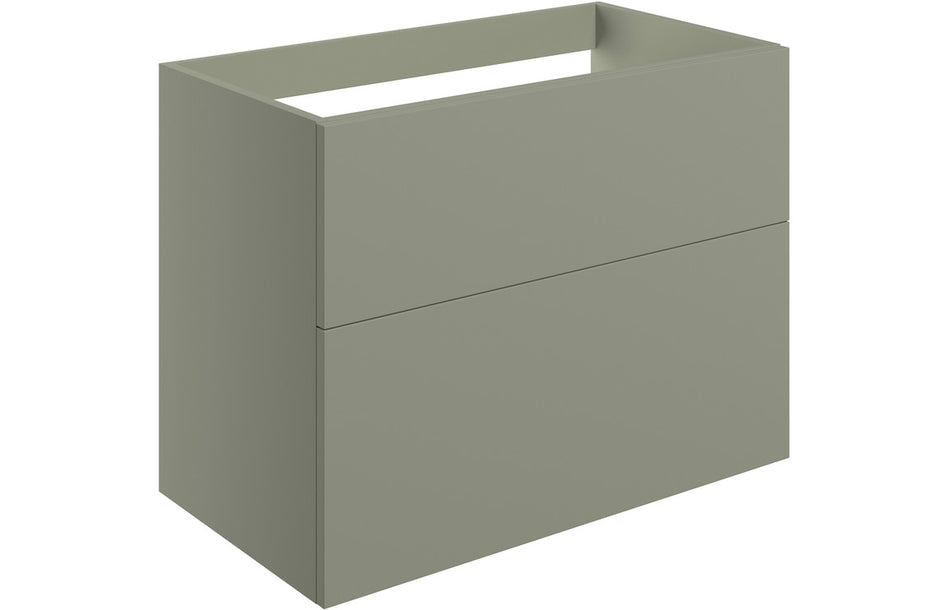 Opulent Messina 790mm Wall Hung 2 Drawer Basin Unit - No Top - Matt Olive Green (OBC106976)