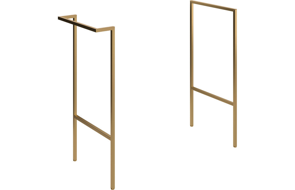 Opulent Messina Optional Frame with Integrated Towel Rail - Brushed Brass (OBC106874)