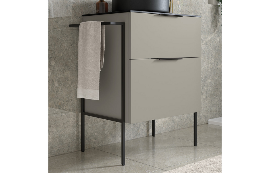 Opulent Messina Optional Frame with Integrated Towel Rail - Chrome (OBC106875)