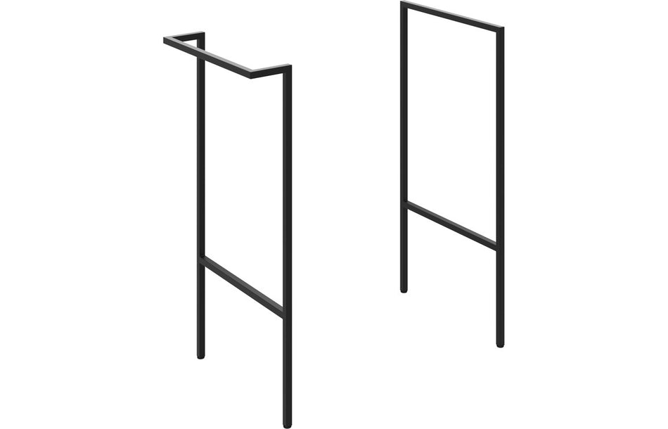 Opulent Messina Optional Frame with Integrated Towel Rail - Matt Black (OBC104079)