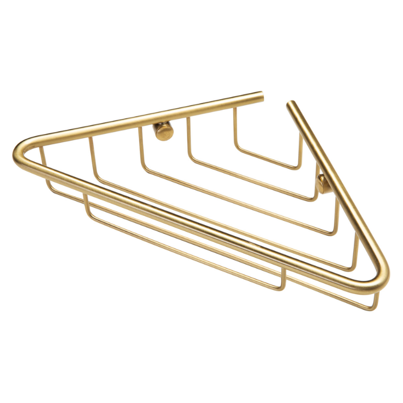 Opulent Mia 1-Tier Corner Shower Caddy - Brushed Brass (OBC105486)
